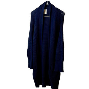 Zara Knit Women's Navy Blue cardigan, duster Sweater size medium normcore